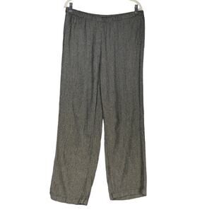Coldwater Creek Pants Womens Petite Large PL Pull On Pockets Black White Cropped